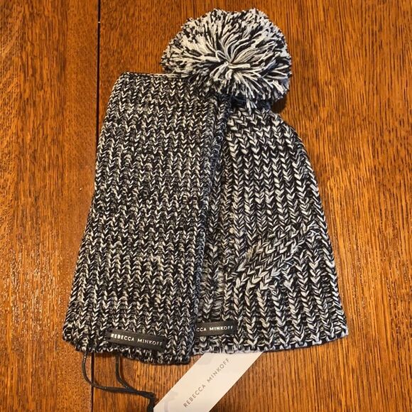 Rebecca Minkoff Marled Beanie Arm Warmer Set NWT - Picture 7 of 7
